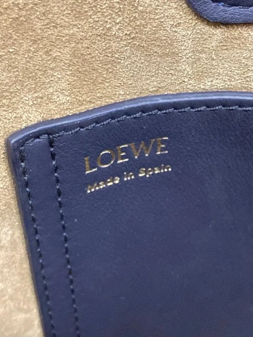 LOEWE Pebble Bucket Bag Mini AANBBBMX18 Dark Ink (Dark Navy) Nappa Calf Handbag